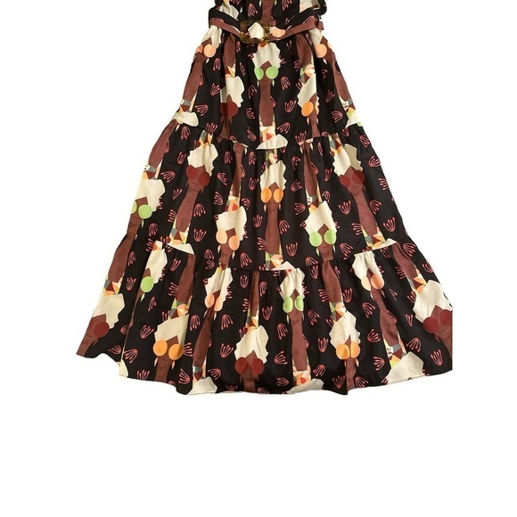 ModCloth Hutch Women's Let's Go Boho Square Neck Belted Maxi Dress Size 4 NWT - Picture 8 of 9